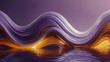 Abstract lavender and amber liquid wavy shapes futuristic banner. Glowing retro waves vector background.