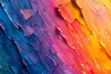 Canvas Print - Closeup of vibrant multicolored abstract organic texture, colorful rainbow background