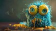 Whimsical Sticky Sad Monster Character with Textures and Colors