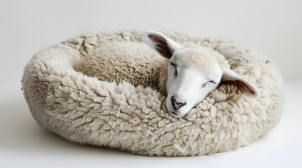 sheep sleeping in a Fluffy Bed