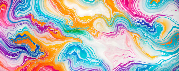 Wall Mural - Colorful swirling paint pattern wallpaper background.