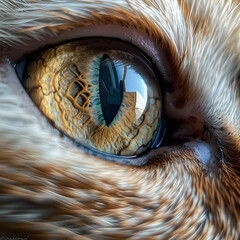 Wall Mural - A close-up of a cat's eye