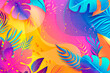 Colorful Tropical Summer background layout banners design. Horizontal poster, greeting card, header for website