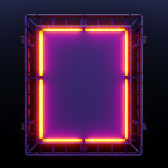 LED NEON PANEL LIGHTS METAL GRILLES ON ISOLATED BACKGROUND сreated with Generative Ai