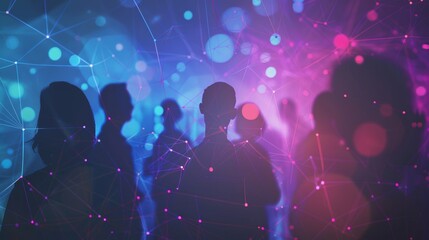 Poster - A network of interconnected individuals each one  u  AI generated illustration