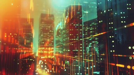 Poster - Enigmatic business and finance abstract background with dynamic patterns and vibrant colors