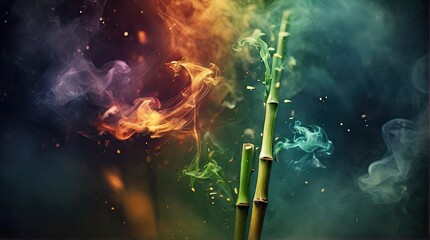 Wall Mural - fire in the smoke
