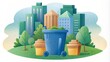 © DigitalSpace - A citywide recycling program that encourages residents to reduce reuse and recycle with recycling bins strategically p throughout the city and