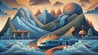 A series of posters displayed in public transportation centers featuring powerful images of natural disasters and their connection to climate