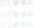Heart icon svg bundle three color variation love Icons Free Download