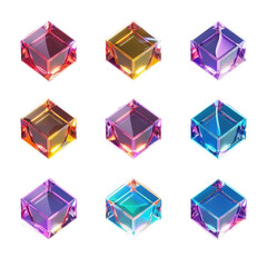 Poster - Different colored cubes close up