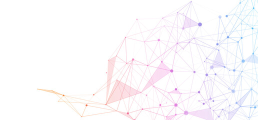 Poster - abstract composition with connecting dots and lines. global network connection. geometric connected 