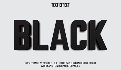 Poster - Black 3d editable text effect style