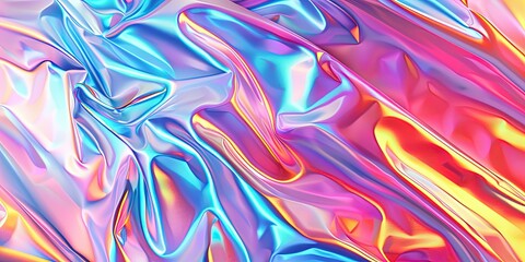 Poster - holographic abstract background , neon , pastel colors , pink , wallpaper , copy space .