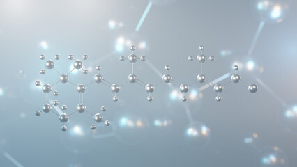 Sticker - retinal molecular structure, 3d model molecule, form of vitamin a, structural chemical formula view from a microscope