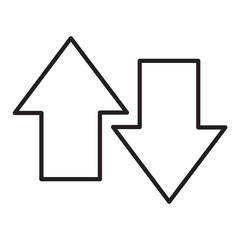 Canvas Print - Up and down arrow icon. Two arrows with different direction can be used in input output process, forward sign. Editable stroke vector illustration. design on white background. In EPS 10