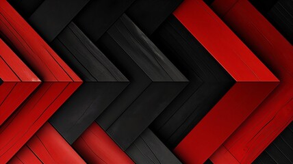 Canvas Print - Red and black 3d chevron abstract background
