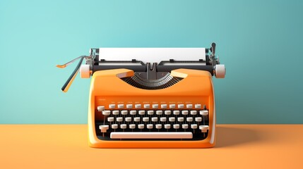 Poster - A Classic Orange Typewriter
