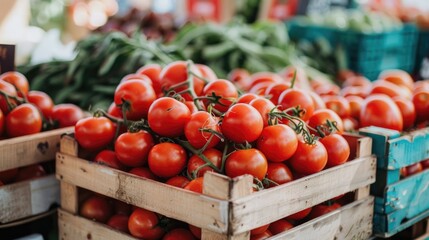 Wall Mural - Organic tomatoes on the market.