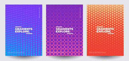 Fototapete - Minimal covers design. Cool gradient colors. Geometric halftone gradients. Eps10 vector.