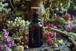 Artisanal Botanical Essence in Dark Amber Bottle