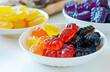 Colorful Gummy Candies in Bowls on Kitchen Counter