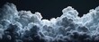 Isolated realistic clouds on a black background, rendered in 3D from a digital illustration