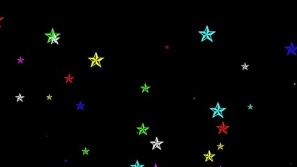 Wall Mural - Beautiful illustration of colorful stars on plain black background