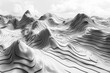Black and white photo of a striking mountain range stretching across the horizon wallpaper