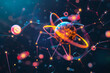 © CatNap Studio - Atom abstrac background, Molecular science background image and atomic model.