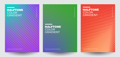 Fototapete - Minimal covers design. Cool gradient colors. Geometric halftone gradients. Eps10 vector.