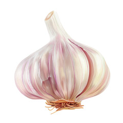 Wall Mural - A close up of a garlic bulb on a Transparent Background