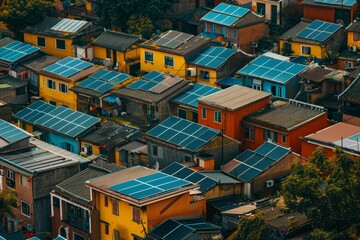 Aufkleber -  Houses in Chinese cities use solar power Environmentally friendly, saves on electricity costs 