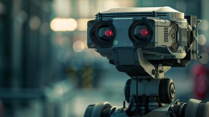 Poster -  Robotic technology is used to patrol and maintain security, safety, and crime prevention. 