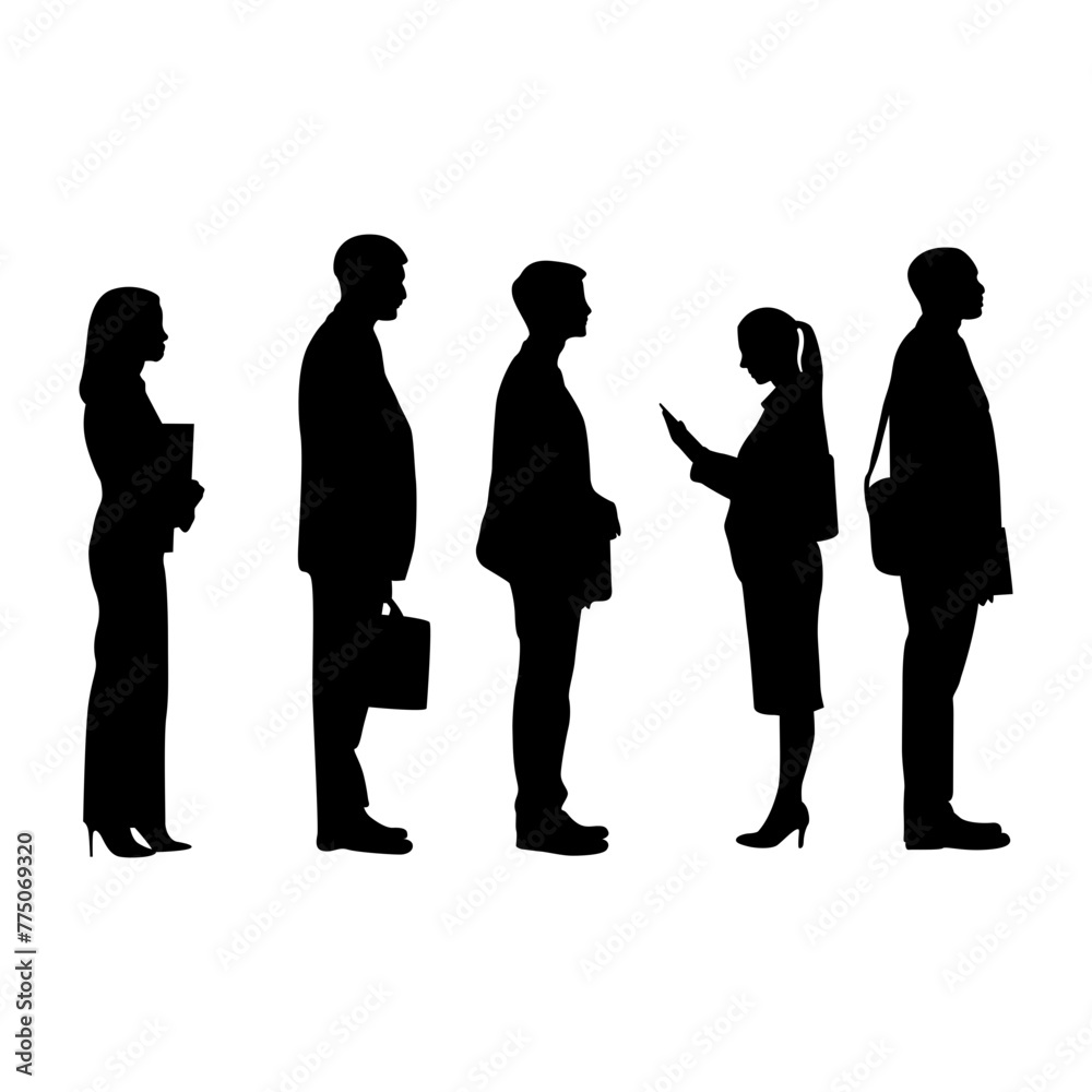 the silhouettes of people stand together, forming a diverse and dynamic ...
