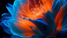 Glowing Blue Flower Close-up