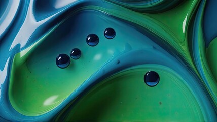 Wall Mural - abstract green and blue liquid background illustration