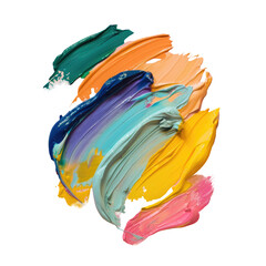 Poster - A multicolored brush stroke on a Transparent Background