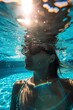 Photograph of Girl Finding Peace and Serenity Submerged in Water. Mental Health and Wellness