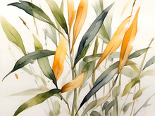 Pattern With Yellow Green Leaves Plant