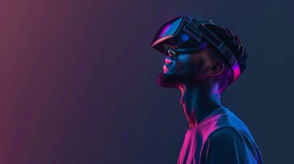 Aufkleber - Concept of virtual reality and augmented reality technology in the future. Virtual reality or augmented reality world simulation on a digital computer screen.