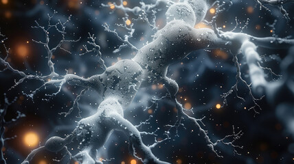 Wall Mural - A neurons and add a DNA motif there to. The neurons should be more prominent than the DNA. Generative AI.