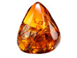 Amber gem stone isolated on transparent background, PNG available