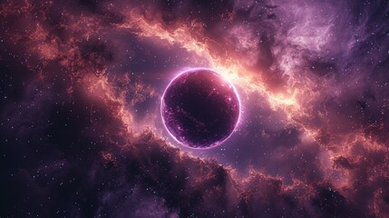 Aufkleber - a concept of nature in the universe with a purple beam and a bright light dust trail