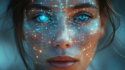 Aufkleber - Brain signal detection using a radar screen and face scanning