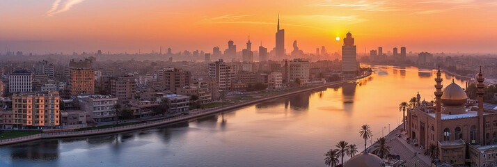Canvas Print - Great City in the World Evoking Baghdad in Iraq