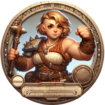 Female Dwarf Fighter Level 1 Blonde Hair Brown Eyes