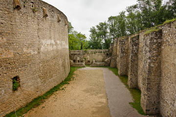 Wall Mural - The ancient Trencin Castle 11th century in Slovakia. The castle walls and moat.