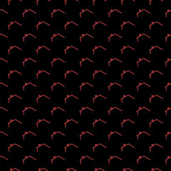 Poster - House roof icon isolated seamless pattern on black background