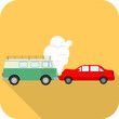 Two car accident, road accident, car accident icon. Vector, design illustration. Vector.